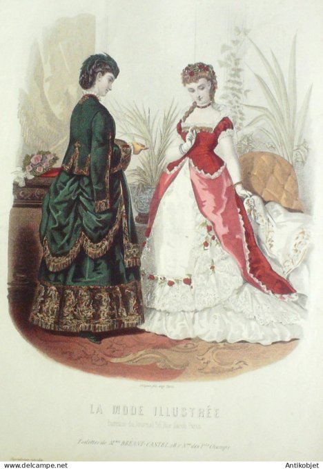 Gravure Mode illustree 1870 #  7 (Old Fashion plate)