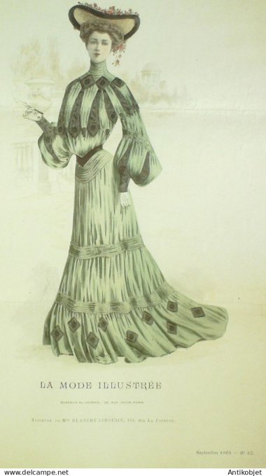 Gravure Mode illustree 1903 # 37 (Old Fashion plate) RARE