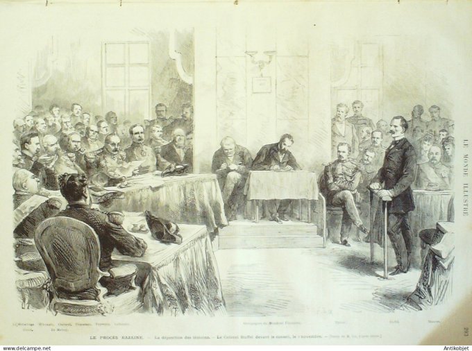 Le Monde illustré 1873 n°865 Belfort (90) Avallon (71) Opéra incendie Procès Mal Bazaine