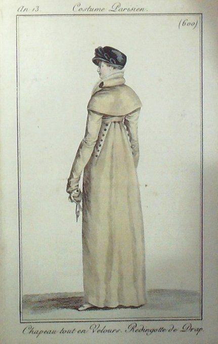 Gravure Mode Costume Parisien 1805 an 13 # 600 (eau forte old Fashion plate