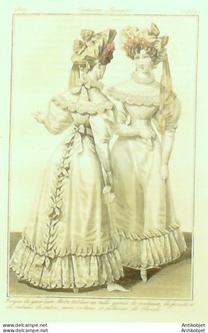 Costume Parisien 1827 # 2489 Robe tablier en tulle de rouleaux