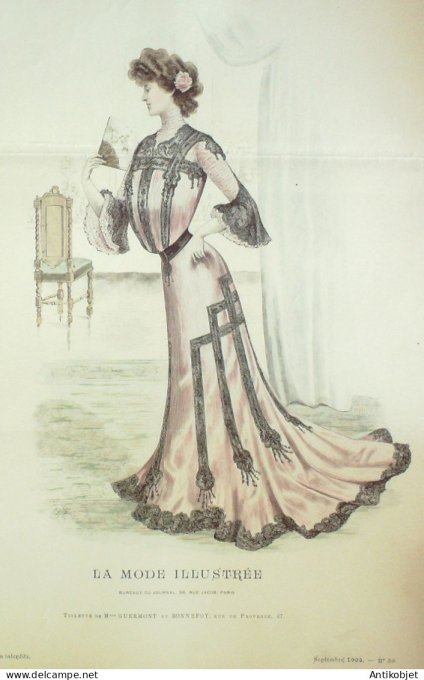 Gravure Mode illustree 1902 # 39 (Old Fashion plate) RARE