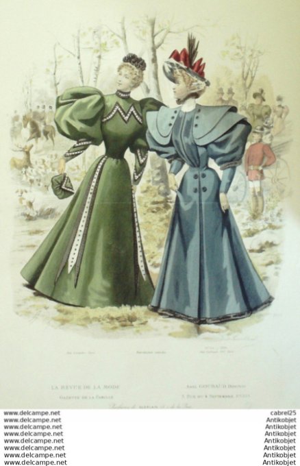 Gravure Mode La Gazette 1894 # 44 (Old Fashion plate)