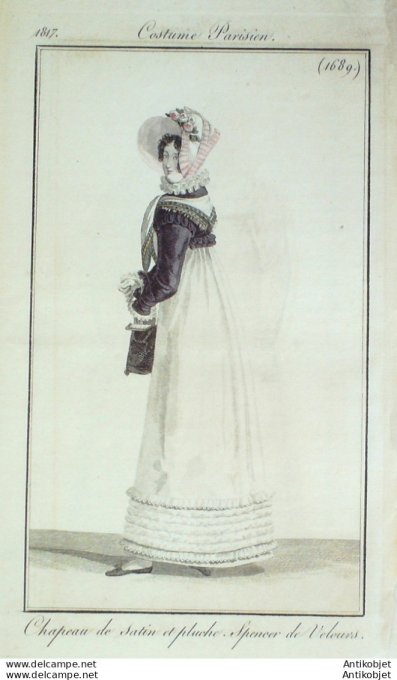 Costume Parisien 1817 # 1689 Spencer de velours