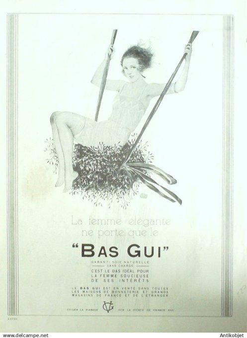 Publicité Lingerie Bas Gui 1934