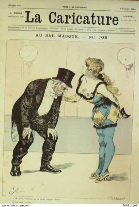 La Caricature 1884 #215 Bal masqué Job Chasse Draner Trock Fernand