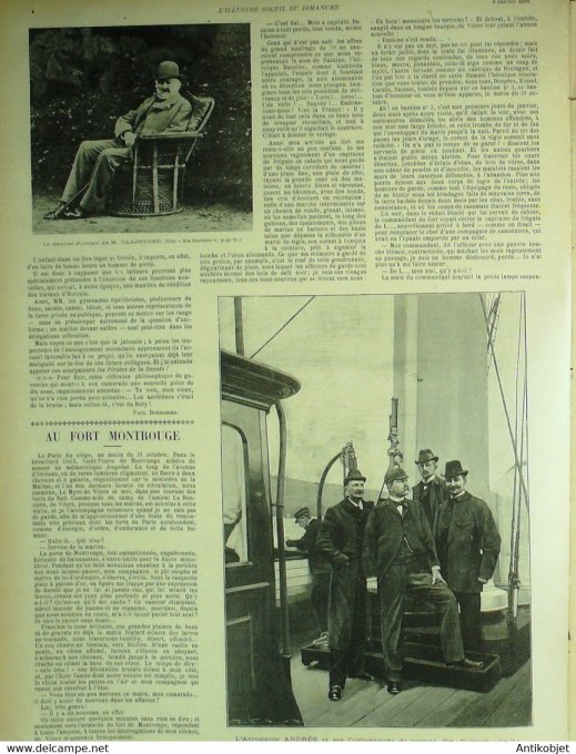 Soleil Du Dimanche 1898 N° 2 Lalauze Reine Batailles Tiphaine Aéronaute Gladstone