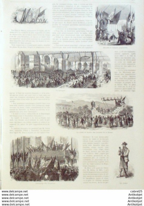 Le Monde illustré 1871 n°749 Algérie Milanah Djurjura Wissembourg (67) Macon (71) Forbach (57) Irlan