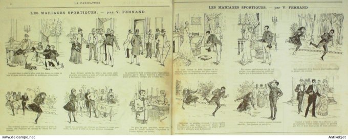 La Caricature 1884 #215 Bal masqué Job Chasse Draner Trock Fernand