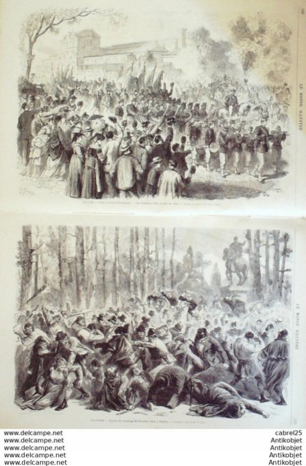 Le Monde illustré 1871 n°749 Algérie Milanah Djurjura Wissembourg (67) Macon (71) Forbach (57) Irlan