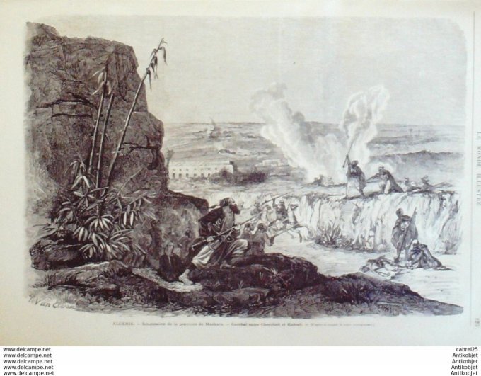 Le Monde illustré 1871 n°749 Algérie Milanah Djurjura Wissembourg (67) Macon (71) Forbach (57) Irlan