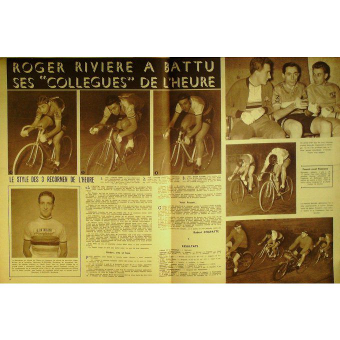 Miroir Sprint 1957 #  602 16 Déc Abbes Riviere Ballrini Scorticchin I Anquetil Caen Mulhous