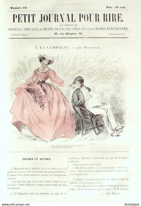 Petit journal pour Rire 1858 # 134 A la campagne Marcelin