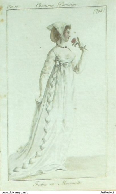 Costume Parisien 1802 an 10 # 394 (eau forte) Fichu en Marmotte