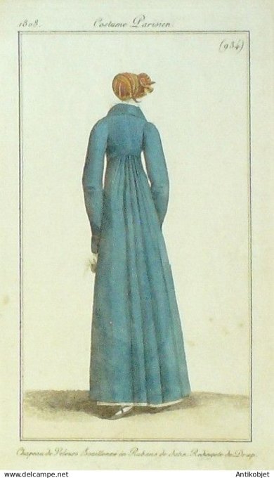 Costume Parisien 1808 # 934 (eau forte) Redingote  de drap