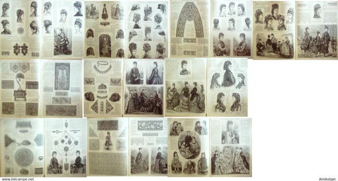 Mode illustree  1874 Lot de 10 journaux