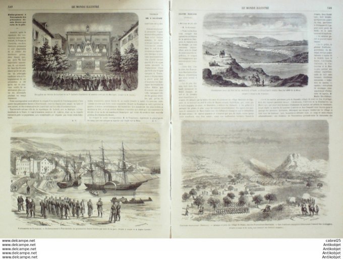 Le Monde illustré 1864 n°386 Danemark Travemunde Sénégal Diake Biarritz (64) Rouen (76) Boeldieu