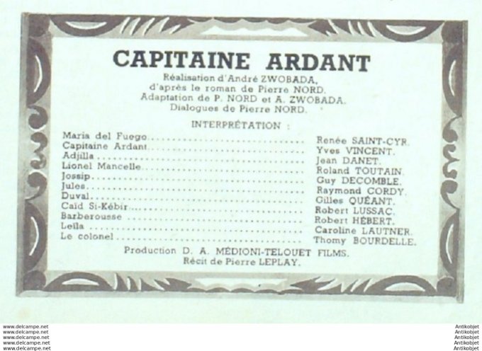 Mon Film 322 52-10-22 Capitaine Ardant Renee St Cyr Jean Danet Yves