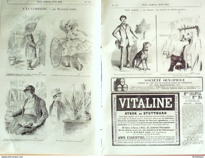 Petit journal pour Rire 1858 # 134 A la campagne Marcelin