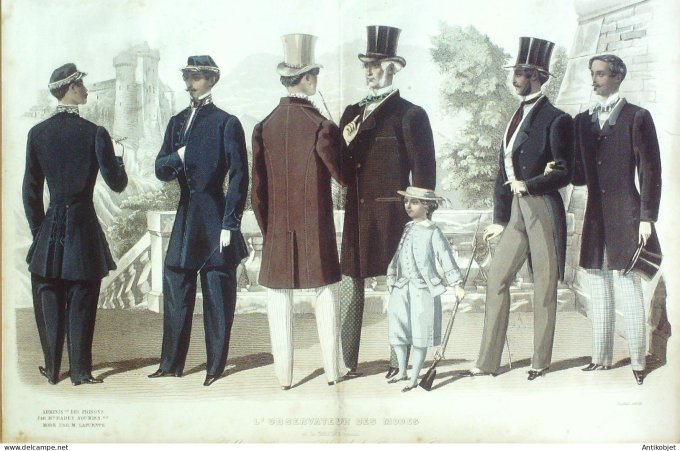 Gravure Mode Le Coupeur 1858- 7 (Old Fashion plate) Rare