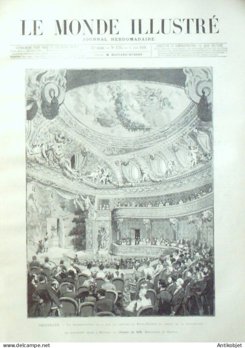 Le Monde illustré 1891 n°1784 Japon Tokio Prince Sanjo Ermenonville (60) Algérie Palestro