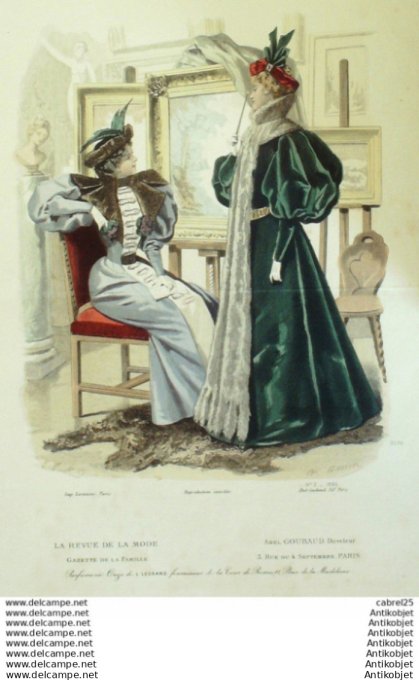 Gravure Mode La Gazette 1895 # 03 (Old Fashion plate)