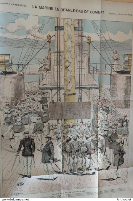 La Caricature 1885 #265 La Marine en branle-bas de combat Barret Gino
