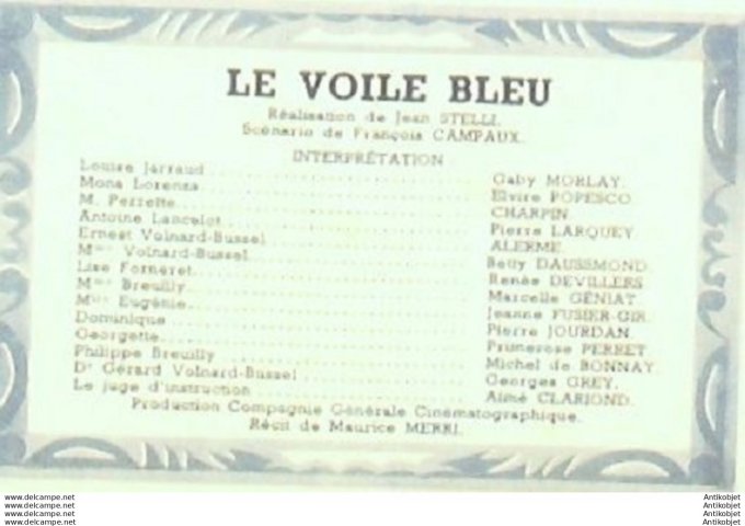 Le volet bleu Gaby Morlay Charpin Elvire Popesco