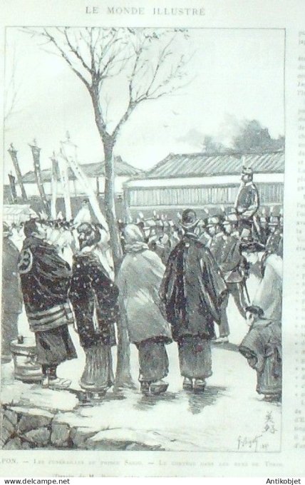 Le Monde illustré 1891 n°1784 Japon Tokio Prince Sanjo Ermenonville (60) Algérie Palestro