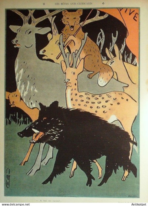 Le Rire 1905-01-14 # 102 Journal humoristique Ed.Originale Betes Anti-Clericales