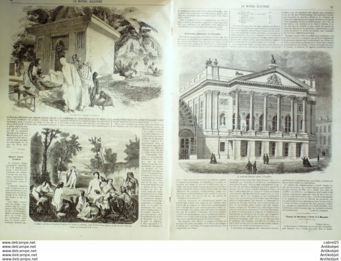 Le Monde illustré 1858 n° 38 Auxonne (21) Strasbourg (67) Grenoble (38) Guinée Scherboro Bayonne (64