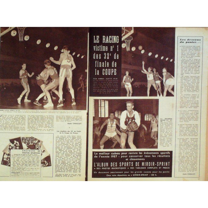 Miroir Sprint 1957 #  604 30 Déc Lerond France Bulgarie Chiocca Forestier Duilio Loi