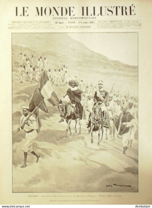 Le Monde illustré 1897 n°2119 Cambodge Pnom-Penh Abyssinie Harrar Ras Makonnen