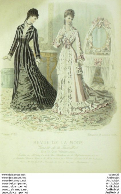 Gravure Mode La Gazette 1878 # 315 (Old Fashion plate)