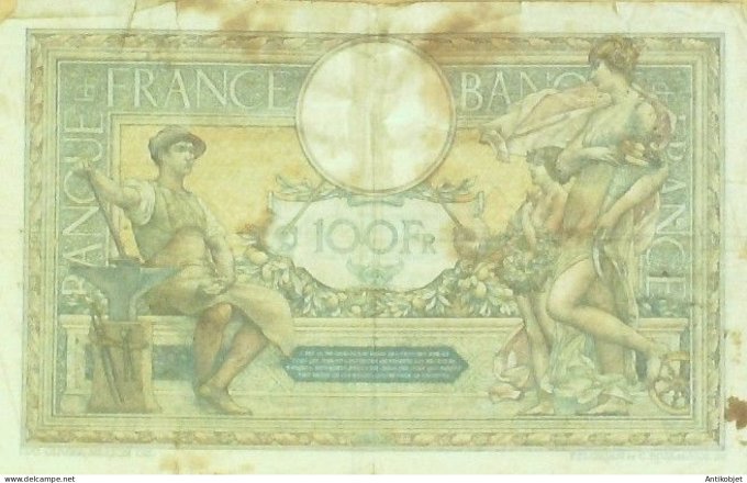 Billet Banque de France 100 francs Luc Olivier Merson Grands Cartouches F9=6=1926 AB+