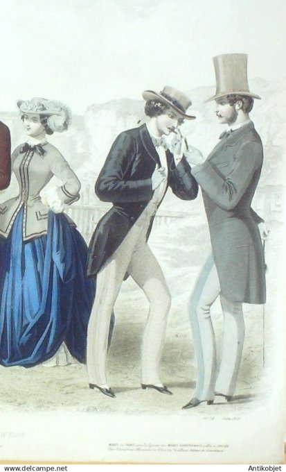 Gravure de Mode originale Le Progres 1856 # 78 (Maison Desprey)