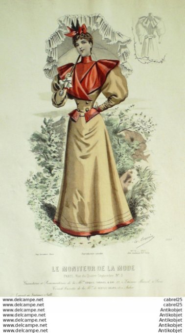 Gravure Mode Le Moniteur 1893 # 16 (Old Fashion plate)