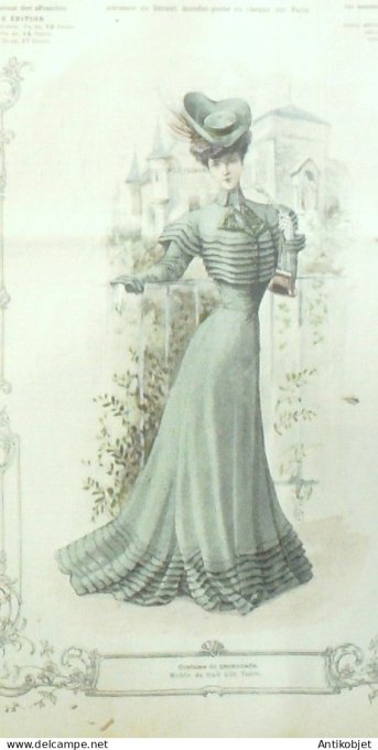 La Mode illustrée journal 1906 n° 17 Costume de promenade