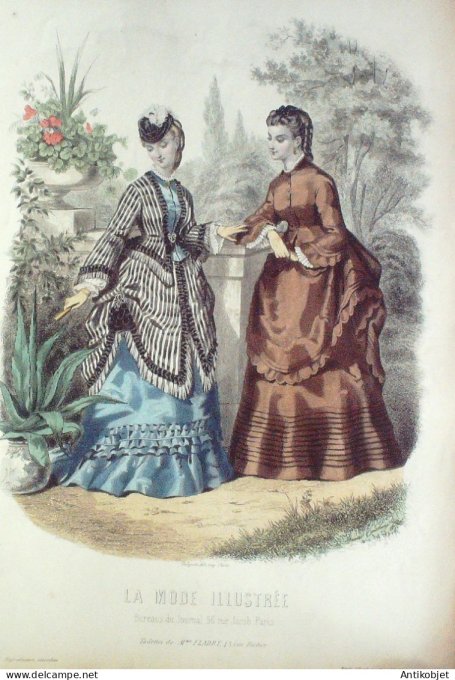 Gravure Mode illustree 1871 # 43 (Old Fashion plate)