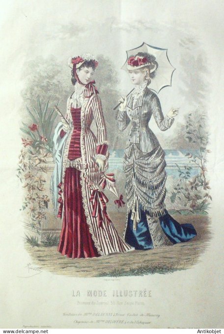Gravure Mode illustree 1879 # 31 (Old Fashion plate)