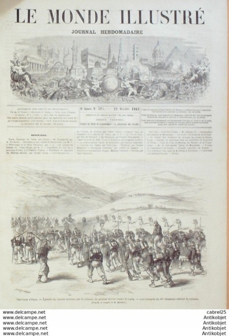 Le Monde illustré 1864 n°393 Menton Nice (06) Monaco (98) Château Lafite (92)