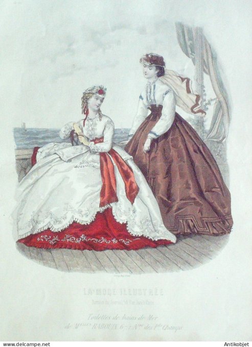 Gravure Mode illustree 1865 # 29 (Old Fashion plate)
