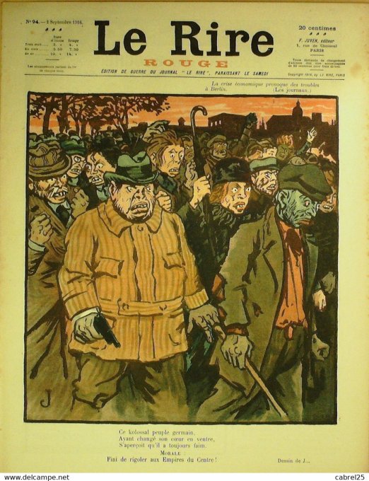Le Rire Rouge 1916 n°  94 Delaw Métivet Arnac Falké Pavis Leroy Foy Cézard