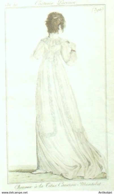 Costume Parisien 1802 an 10 # 396b (eau forte) Canezou Mantelet