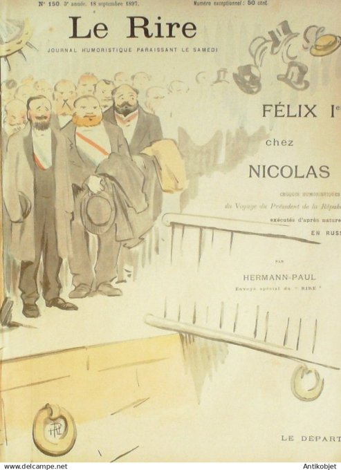 Le Rire 1897-09-18 # 150 Felix 1er chez Nicolas II en Russie par Hermann Paul