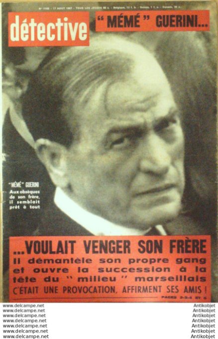 Détective 1967 # 1103 Vaulx-en-Velin Chalons/Saone Le Rove Feuquieres Orleans