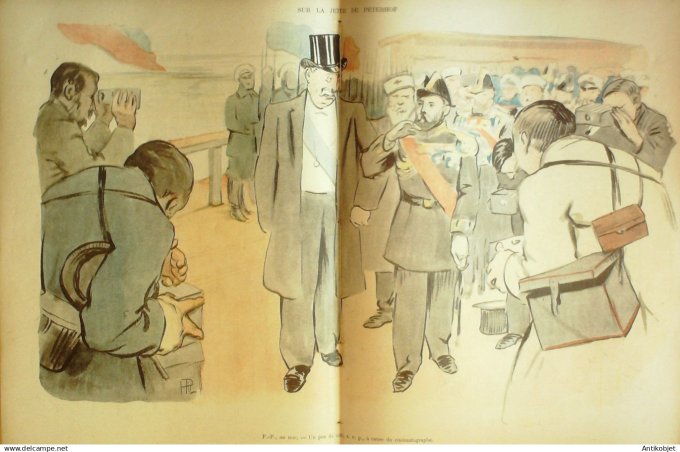 Le Rire 1897-09-18 # 150 Felix 1er chez Nicolas II en Russie par Hermann Paul