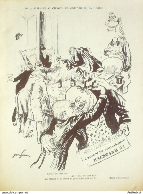 Le Rire 1903-01- 2 # 426 Journal humoristique Ed.Originale Le Champagne au Ministere