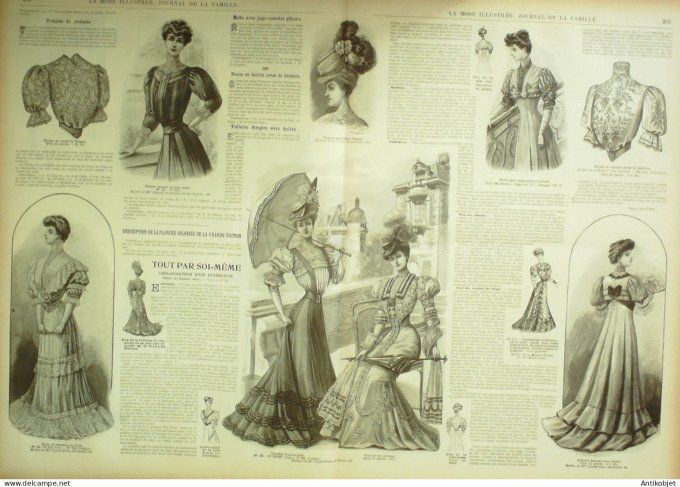 La Mode illustrée journal 1906 n° 17 Costume de promenade