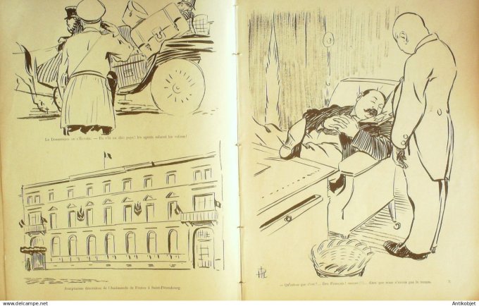 Le Rire 1897-09-18 # 150 Felix 1er chez Nicolas II en Russie par Hermann Paul